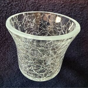 3 Crackle Glass Votive Holders